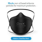 BNX N95 Mask NIOSH Certified MADE IN USA Particulate Respirator Protective Face Mask, Tri-Fold Cup/Fish Style, (20-Pack, Approval Number TC-84A-9362 / Model F95B) Black