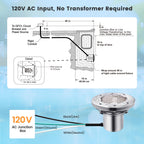 SURAIELEC 6 Inch Small LED Spa Light for Inground Pool, 120V AC 10W Underwater Pool Light, Cool White 6000K, Fits Pentair and Hayward Wet Niches, IP68 Waterproof, 50 FT Cord