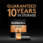 Duracell Coppertop C Batteries, 2 Count Pack, C Battery with Long-Lasting Power, All-Purpose Alkaline C Battery for Household and Office Devices (Pack of 5)