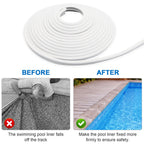 MIYOLO 120'ft Pool Liner Lock for In-Ground and Above Ground Pools, Roll Swimming Pool Liner Bead Lock White
