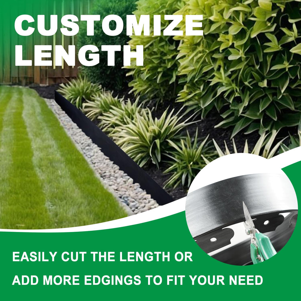 Hugeleaf Landscape Edging Kit Garden Edging 40 Ft with 48pcs Spikes