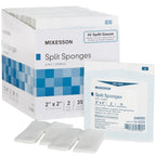 McKesson Split Sponges, Sterile, 6-Ply, 2 x 2 in, 70 ct