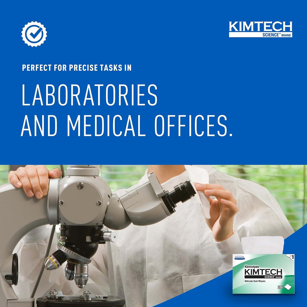 Kimtech 34155 KIMWIPES, Delicate Task Wipers, 1-Ply, 4 2/5 x 8 2/5, 286/Box