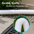 Extra 8.3ft Long Gutter Downspout Extensions Flexible, 4" Diameter Drain Downspout Extender, Down Spout Drain Extender for Rainwater Drainage