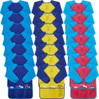 Yahenda 18 Pcs Kids Art Smocks Waterproof Painting Art Smocks for Kids with Long Sleeve 3 Pockets Toddler Apron for 2-8 Years (rose red,dark blue,yellow)