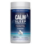 Natural Vitality Calm Sleep Capsules | Magnesium with Melatonin, L-Theanine & GABA Supplement | for a Good Night's Sleep | Non-GMO, Gluten Free & Vegan | 120 Count