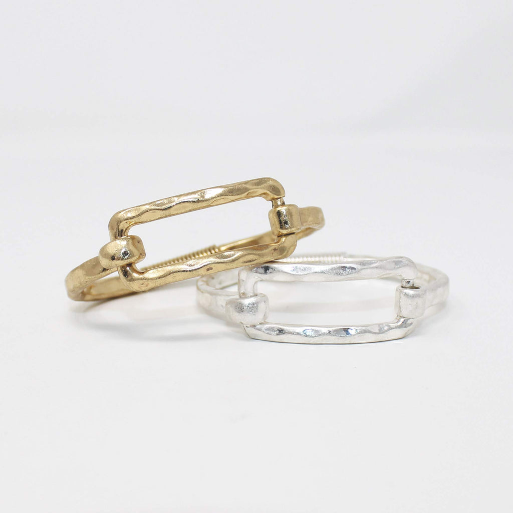 POMINA Gold Fashion Bracelet Spring Tension Hook Bangles Worn Gold Silver Unique Style Bracelet