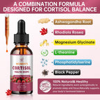 （2 Pack）Cortisol Manager Liquid Drops, Cortisol Supplements for Women, with magnesium ashwagandha, rhodiola rosea,l-theanine,Phosphatidylserine-Promote Relaxation and Support Mood- 30 Day Vegan Supply