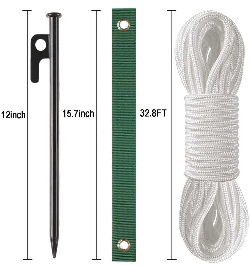 6 Pcs 12 Inch Heavy Duty Steel Tree Stake Kits, Tree Stakes and Supports for Young Trees Against Bad Weather Leaning Tree Anchor Straightening Kit, Bonus Tree Straps & Rope for Anchoring
