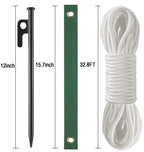 6 Pcs 12 Inch Heavy Duty Steel Tree Stake Kits, Tree Stakes and Supports for Young Trees Against Bad Weather Leaning Tree Anchor Straightening Kit, Bonus Tree Straps & Rope for Anchoring