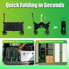 500LBS Large Collapsible Folding Wagon Carts Heavy Duty with Table & Brakes