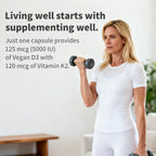 YMINGKJ Vitamin D3 K2 5000 IU 120 Softgels with Magnesium Supplement - & 120mcg MK-7 K2 for Bone Health & Immune Support - Non-GMO & Gluten-Free Softgels with MCT Oil