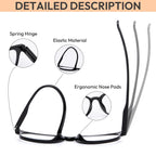 EFE Reading Glasses Readers for Women Ladies 2.5 Lightweight Full Frame Spring Hinge Eyeglasses 5 Pack (Mix Color, 2.50)