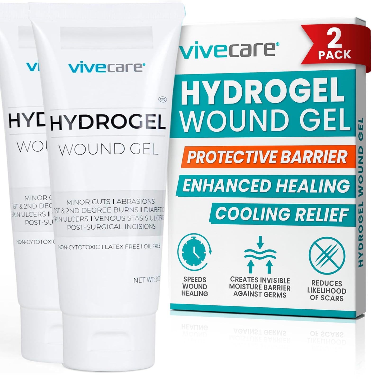ViveCare Hydrogel Wound Dressing (3 Oz Tube) - First Aid Healing Gel
