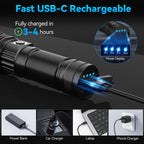 BESTSUN Rechargeable Flashlights 1000 High Lumens 2 Pack, Super Bright Tactical Flashlight 3 Modes with Power Display, Waterproof Zoomable LED Flash Light for Home Emergencies Camping Hiking