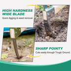 Berry&Bird Garden Mattock Pick Axe, 14.9" Digging Tool with Wood Handle