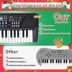 M SANMERSEN Upgraded Kids Piano Keyboard 37 Keys with Microphone, Music Toys Birthday Gifts for 3 4 5 6 Year Old Boys Girls, Black