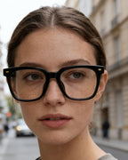 PANNER 2Pack Oversized Blue Light Blocking Glasses for Women Men Square Computer Eyeglasses Reduce Eyestrain(Black+Brown)