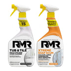 RMR Bathroom Breakthrough Bundle – Tub & Tile Cleaner + Xtreme Soap Scum Remover, 2-Step Deep Clean System for Shower, Tub, Tile, Grout, & Glass Buildup, Stains, & Grime, 2–32 Oz Bottles