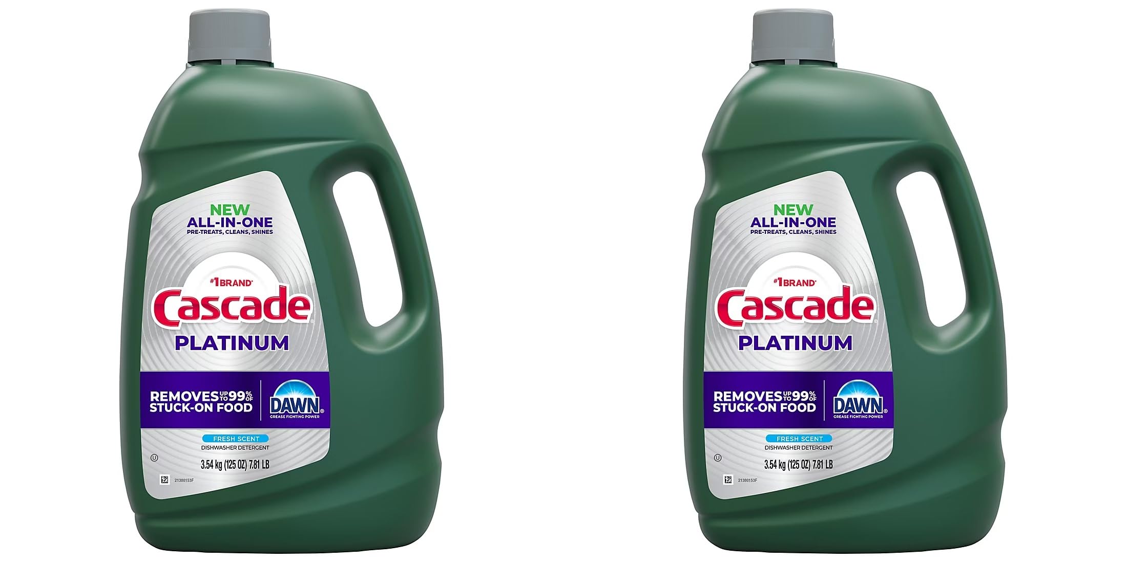 Cascade Platinum Dishwashing Liquid Gel - Fresh Scent, 125 oz. (2 Pack)