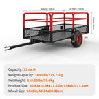 GarveeLife ATV UTV Tow Behind Dump Trailer 1600 lbs 22 Cubic Feet, Red