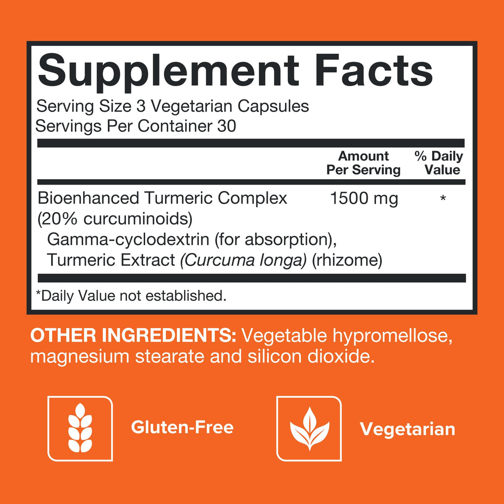 Qunol Turmeric Curcumin Supplement, Turmeric 1500mg With Ultra High Absorption, Joint Support Supplement, Extra Strength Turmeric Capsules, 2 Month Supply, 180 Count (Pack of 1)