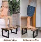 Toilet Stool Foldable,7,8,9 in Adjustable Height,Acacia Wood Poop Stool for Potty Training,Squat Potty for Adults,Squatting Position Helps Improves Bowel Health&Relieves Constipation (Patent Pending)