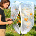 YUYIUS Fruit Tree Netting, Plant Mesh Netting for Garden Protection, Blueberry Bush Insect Netting Cover as Garden Pest Barrier from Cicadas, Bug, Bird (3.3x4.9 FT, 4Pcs, with Drawstring Design)