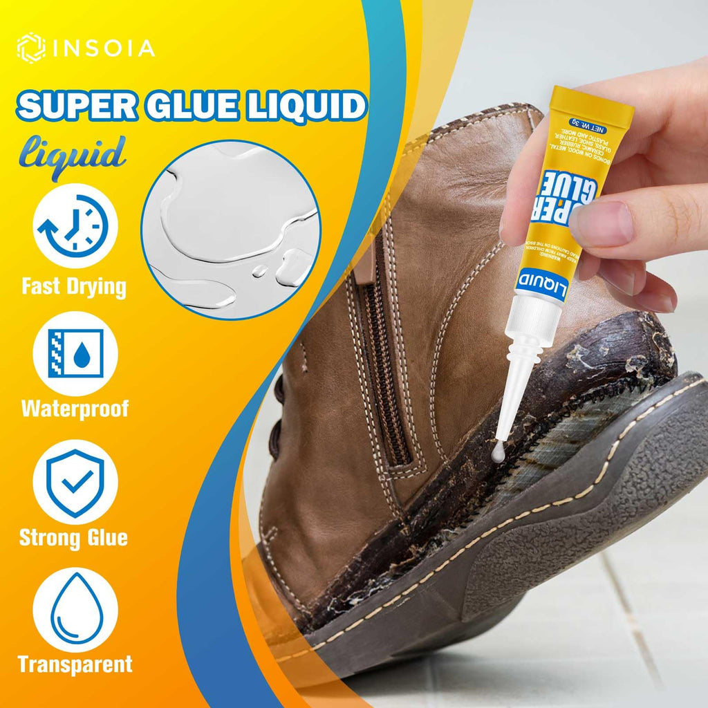 INSOIA Super Glue Liquid Clear, 24 x 3g, All Purpose Single-Use