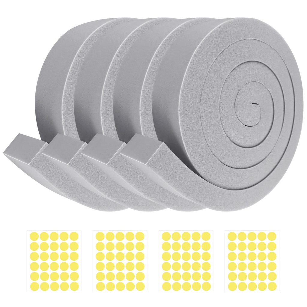 FoamJoy AC Window Seal Kit with Adhesive - 4Pcs Gray Foam Insulation Strips 2"x1"x6.5Ft,Air Conditioner Foam for Window Units, Energy Saving & Dustproof