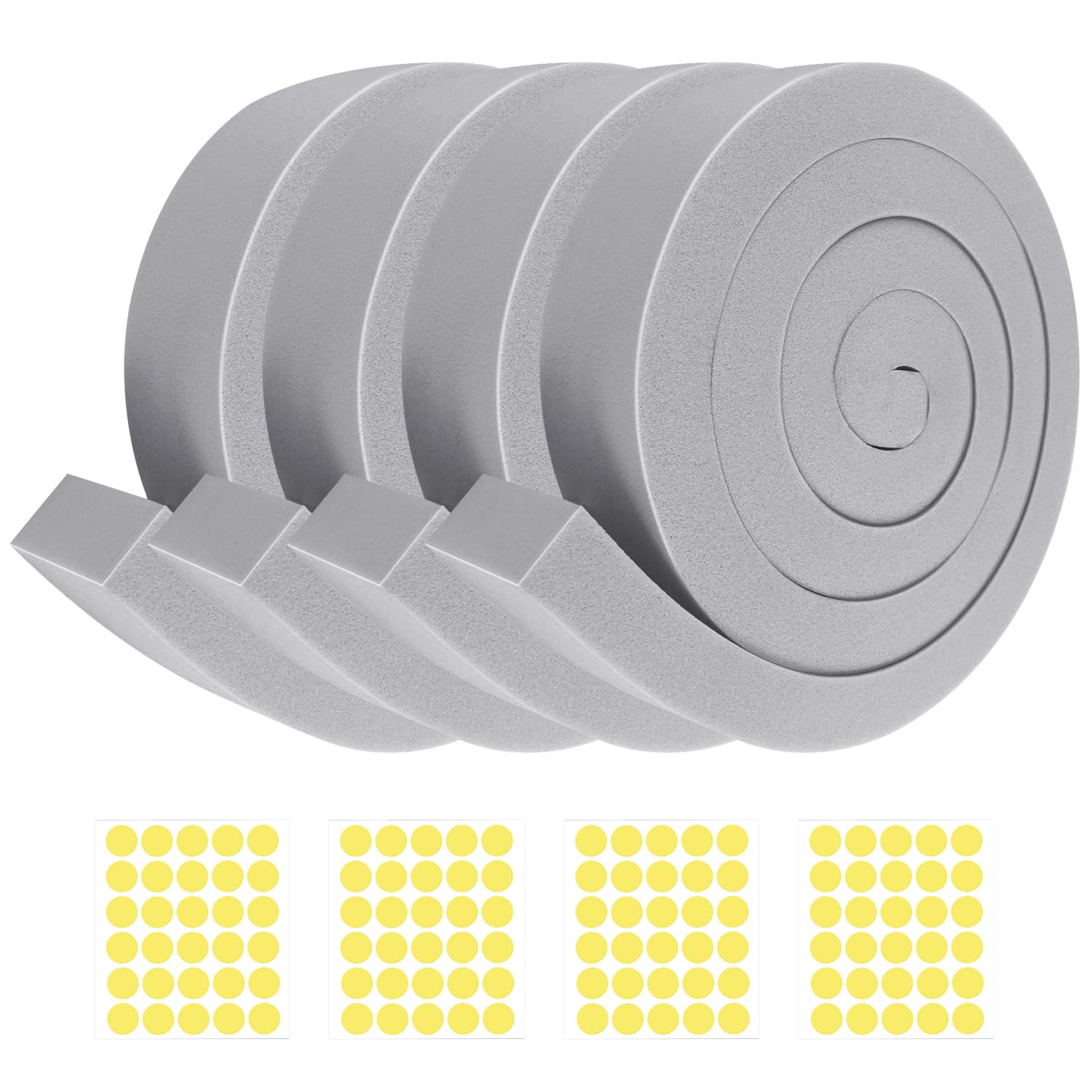 FoamJoy AC Window Seal Kit with Adhesive - 4Pcs Gray Foam Insulation Strips 2"x1"x6.5Ft,Air Conditioner Foam for Window Units, Energy Saving & Dustproof