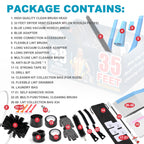 Sealegend 58-Pieces 35-Feet Dryer Vent Cleaner Kit, Dryer Cleaning Tools, Include Omnidirectional Blue Dryer Lint Vacuum Attachment, Dryer Vent Brush, Universal Vacuum & Dryer Adapters