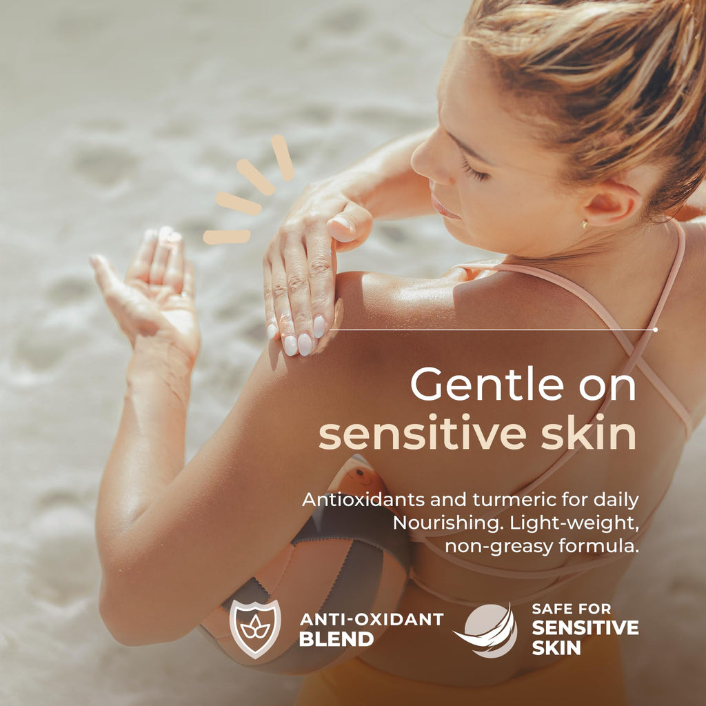 Happy Ocean SPF 45 Tinted Mineral Sunscreen with Non-Nano Zinc Oxide for Face and Body, Fragrance Free, Reef Safe Biodegradable Sunscreen, Tinted Mineral Moisturizer, Water Resistant, 2.5 Fl oz