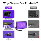 Onforu 60W LED Black Light, Blacklight for Glow Party with Plug, 2 Pack