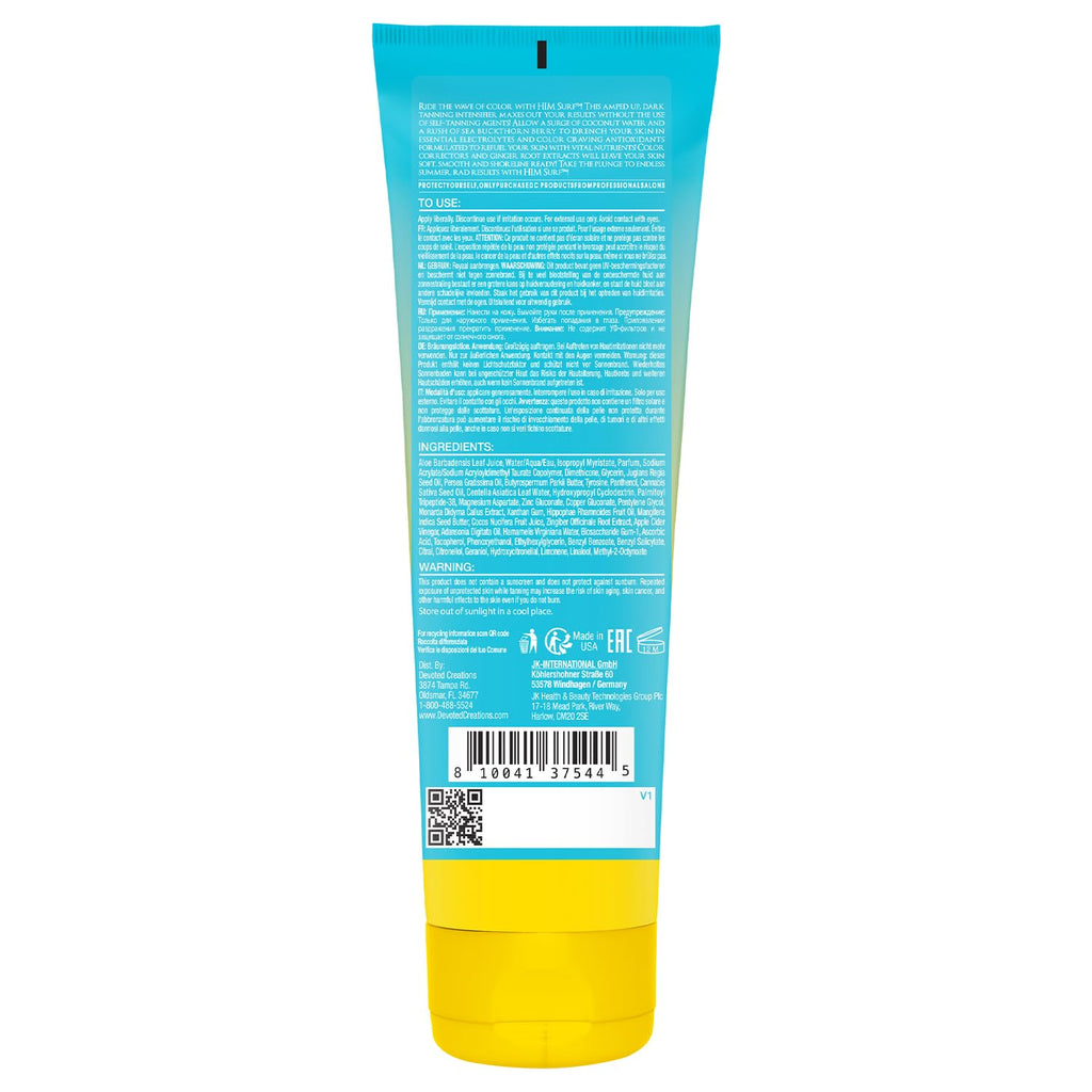 Devoted Creations HIM Surf - Electrolyte Infused Color Extending All Day Hydration Indoor/Outdoor Dark Tanning Intensifier