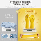MNOPQ 6 Pairs Rubber Cleaning Gloves,Reusable Dishwashing Gloves,Household Dish Gloves for Washing,Cleaning,Kitchen,Painting, Gardening, Pet Care,Extra Thickness,Non-Slip,13", 20 Mil, Heavy Duty,L
