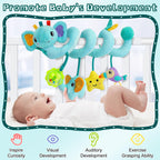 FPVERA Spiral Car Seat Activity Toy, Stroller Arch Baby Crib Hanging Toy with Rattle, Squeaky, Ringing Bell for Bassinet, Stroller, Crib for Infant Newborn Boy Girl Ages 0-12 Months