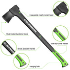 GARDENWORK Wood Splitting Axe,32" Chopping Axe for Heavy Duty Woood Cutting