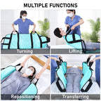 Joiish Positioning Bed Pad with 8 Reinforced Soft Handles, 48" x 40" 500 LBS Load-Bearing Multipurpose Transfer Pad for Turning, Lifting & Repositioning, Washable Draw Sheet for Home & Hospital