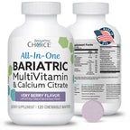 Bariatric Choice All-in-One Chewable Bariatric MultiVitamin with Iron & Calcium Citrate, Very Berry (120ct)