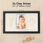 KeaBabies Baby Hand and Footprint Kit, Clay Keepsake Frame (Onyx Black)