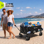 Hikemoon 400L Ultra Large Collapsible Wagon with Big Wheels - Black