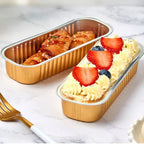 Fodofodo 50PCS Rectangle Mini Loaf Pans with Lids,Mini Cake Pans with Lids,Disposable Ramekins Baking Cups Muffin Tins Cupcake Cups for Wedding Birthday Party,6.8oz（Red）