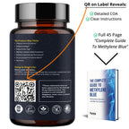 Methylene Blue Capsules - USP Pharmaceutical Grade Supplement For Humans - 120ct w/ Added Vitamin C For Enhanced Absorption - Helps Support Cognitive Energy, Brain Fog, & Mental Clarity | Made In USA