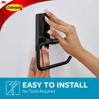 Command Toilet Paper Holder Matte Black with Water Resistant Command Strips, Rust Resistant Bathroom Organizer