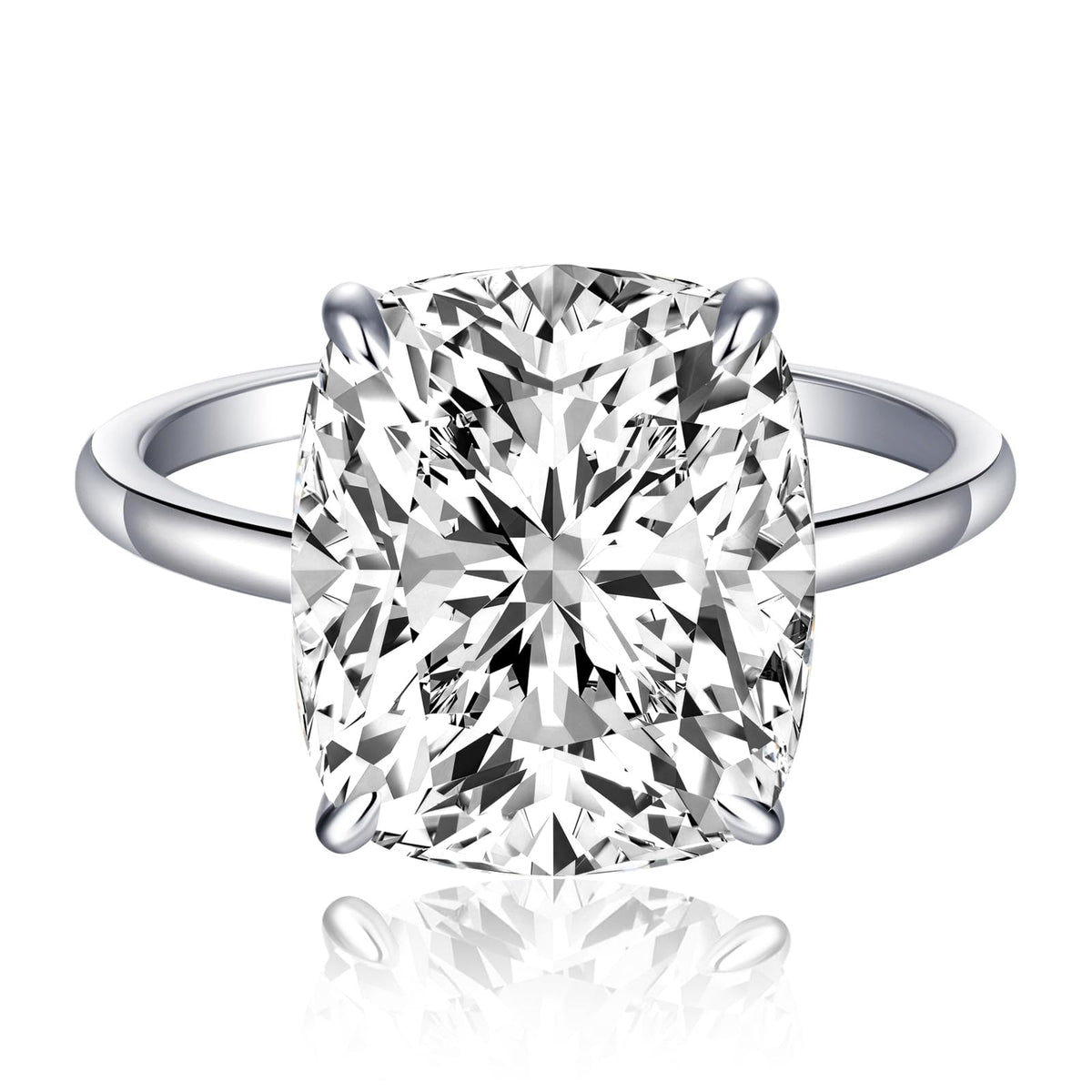 AVECON 5CT Elongated Cushion Cut Engagement Ring for Women, Travel, Size 7