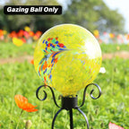 10" Gazing Ball Glass Reflective Garden Globe for Outdoor Decor, Yellow