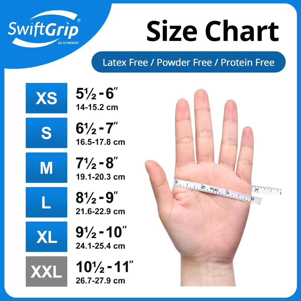 SwiftGrip Disposable Nitrile Exam Gloves, Blue, Nitrile Gloves Disposable Latex Free, Medical Gloves, Cleaning Gloves, Food-Safe Rubber Gloves, Powder Free, Non-Sterile, 1000-ct Case (X-Small)