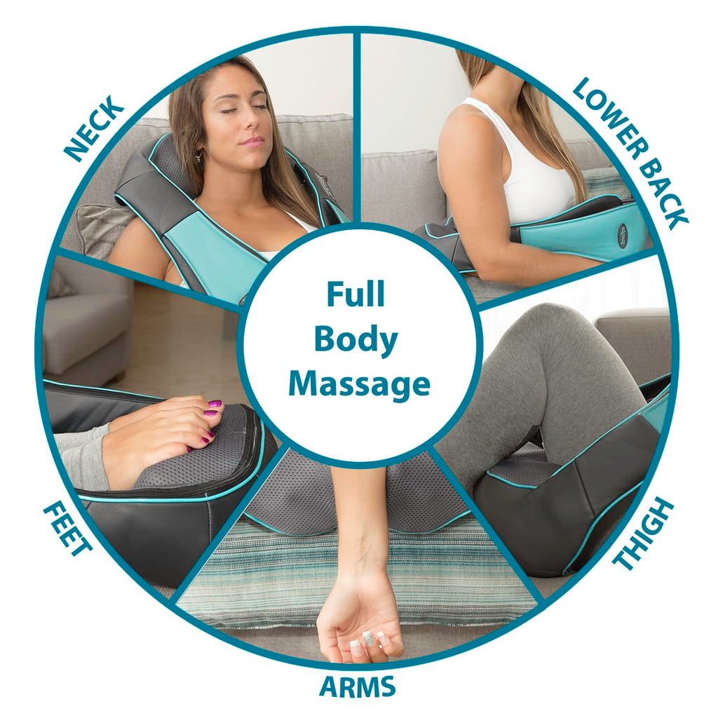 InvoSpa Shiatsu Back Shoulder and Neck Massager with Heat - Deep Tissue Kneading Pillow Massage - Back Massager, Shoulder, Electric Full Body