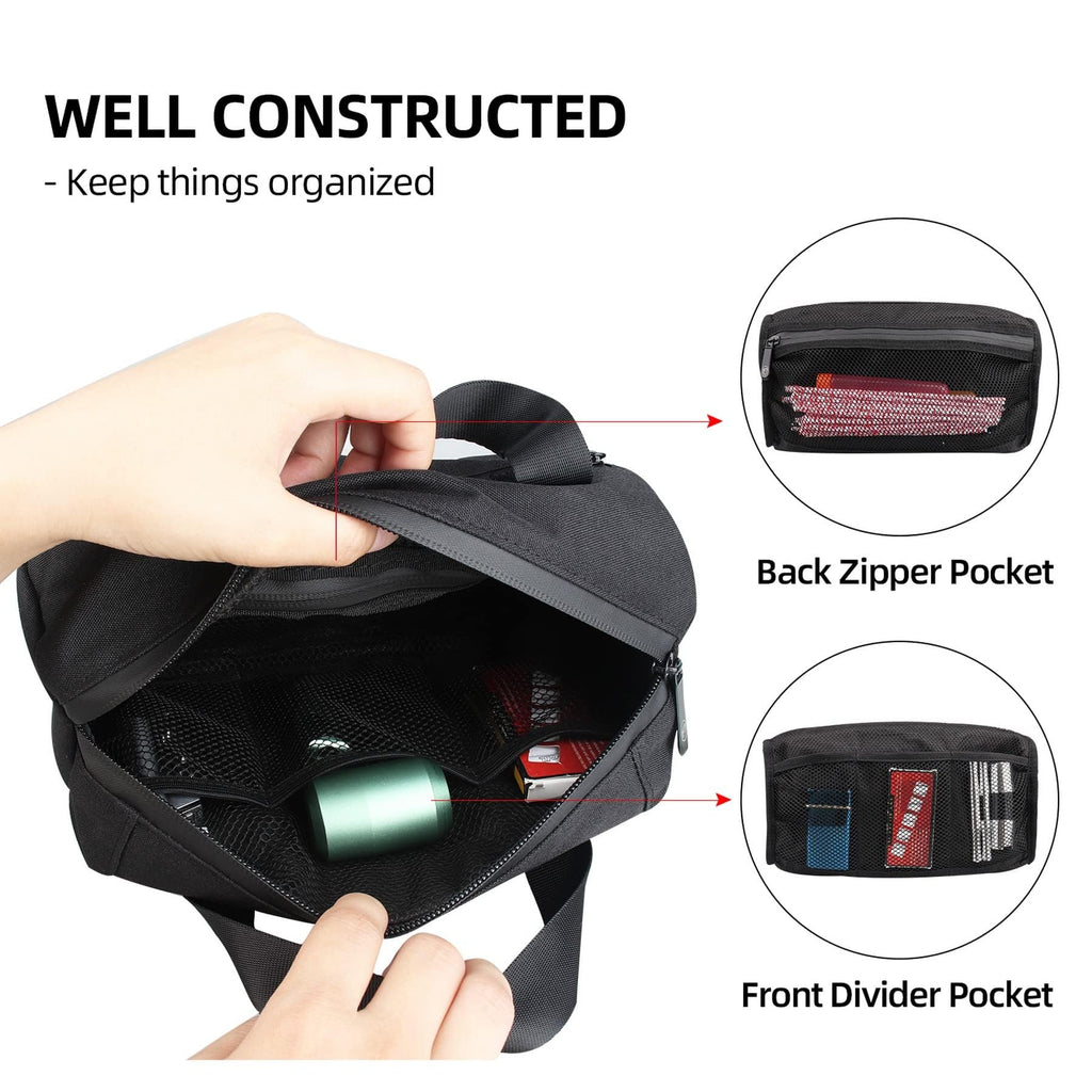 FIREDOG Smell Proof Pouch, Black Large Smell Proof Bag with Carbon Lined 9”x4”x5”